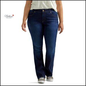 Plus Size Bootcut Jeans with Stretch Denim, Elastic Waistband, Regular Fit